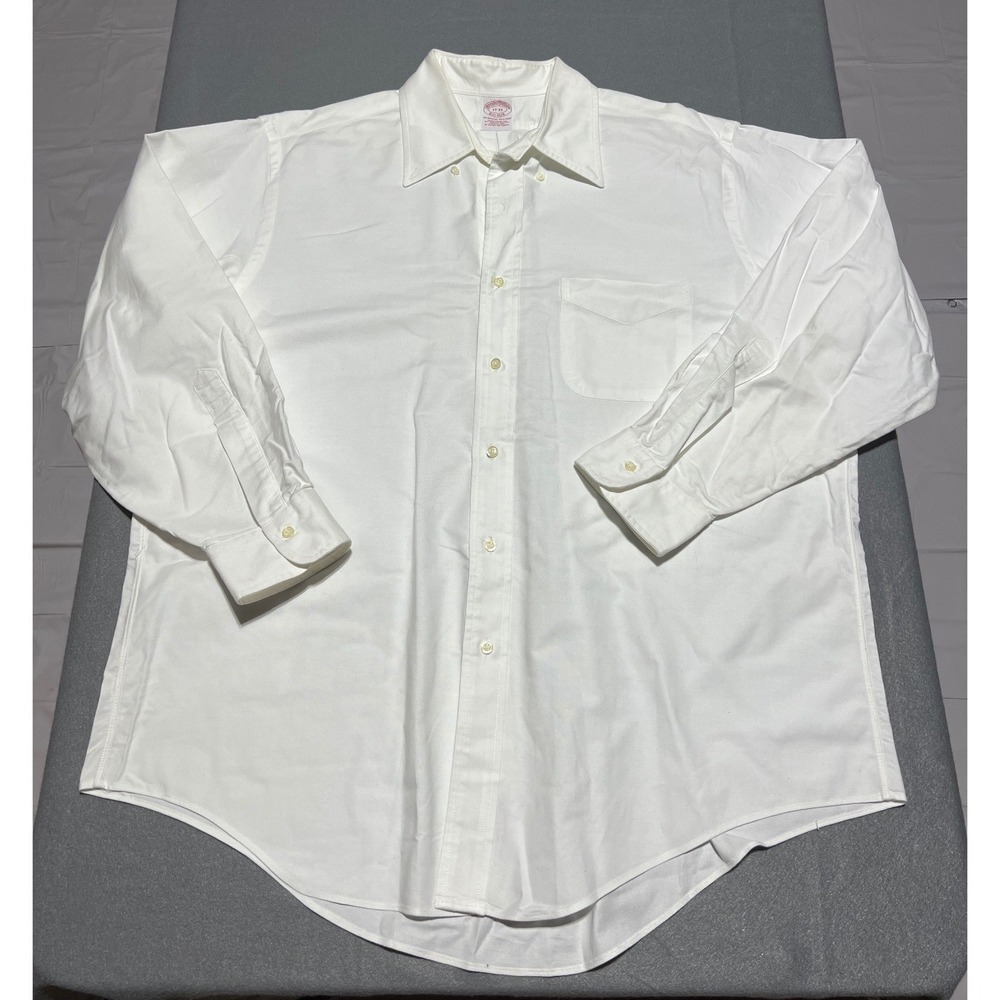 Brooks Brothers White Supima Cotton Oxford Shirt Traditional Fit 17-33 USA Made